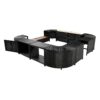 Spa Surround Spa Frame Quadrilateral Outdoor Rattan Sectional Sofa Set With Mini Sofa, Wooden Seats And Storage Spaces - Beige - Image 17