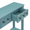 Rustic Entryway Console Table Long Sofa Table With Two Different Size Drawers And Bottom Shelf For Storage - Turquoise Green - Image 19