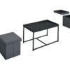 Monty - Wood Grain 3 Piece Coffee Table Set With Raised Edges (Set of 3) - Black - Image 2
