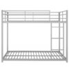 Full Over Full Metal Bunk Bed, Low Bunk Bed With Ladder - Silver - Image 9
