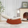 Modern Rocking Chair Recliner, Comfy Rocker Nursery Chair With Footrest, Accent Reading Chair, Upholstered Lounge Chair For Relaxing, Resting, Soft Padded Rocker For Indoor Living Room Bedroom - Orange - Image 19