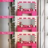 Vanity Desk With Large Mirror, 3 Colour Lighting Modes, Adjustable Brightness, Dresser With 3 Drawers & 2 Vertical Cabinets, Makeup Vanity Table For Women & Girls - Rose Pink - Image 3