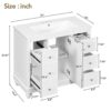 Contemporary Bathroom Vanity Cabinet, 4 Drawers & 1 Cabinet Door, Multipurpose Storage, Resin Integrated Sink, Adjustable Shelves, Solid Wood Frame With MDF - White - Image 11