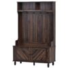 Hall Tree With 4 Hooks, Coat Hanger, Entryway Bench, Storage Bench, 3 In 1 Design, For Entrance, Hallway - Brown - Image 16