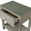 Dylan - Wooden End Side Table Nightstand With Glass Top And Drawer - Taupe - Image 4