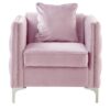 Bayberry - Velvet Chair With 1 Pillow - Pink - Image 2