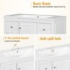 Contemporary Bathroom Vanity Cabinet, 4 Drawers & 1 Cabinet Door, Multipurpose Storage, Resin Integrated Sink, Adjustable Shelves, Solid Wood Frame With MDF - White - Image 8