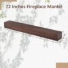 Fireplace Mantel Wooden Wall Mounted Floating Shelf 8" Deep Solid Pine Wood - Brown - Image 2