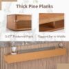 60'' Fireplace Mantel Wooden Wall Mounted Floating Shelf 8" Deep Solid Pine Wood - Natural - Image 6