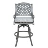 Outdoor Aluminum Swivel Barstools With Cushions (Set of 2) - Golden Gauze - Image 5