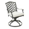 Aluminum 5 Piece Round Dining Set With 4 Swivel Rockers - Cast Silver - Image 4