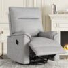 360° Swivel Upholstered Manual Recliner Chair Theater Recliner Sofa Nursery Glider Rocker For Living Room - Gray - Image 9