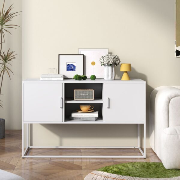 Modern Sideboard Buffet With Plenty Of Storage Space, Anti-Tilt Mechanism, Elegant Handles, Silent Magnetic Closures And Eco-Friendly Finishes For Kitchen, Dining Room, Bed Room And Living Room - White