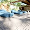 30 Piece Interlocking Deck Tiles Checker Pattern, Square Acacia Hardwood Outdoor Flooring For Patio, Bancony, Pool Side - Light Gray - Image 16