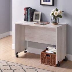 Mid-Century Mobile Desk - White Oak