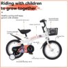 Fkznpj - 18" Sporty Kids Bike With Training Wheels And Stand Adjustable Saddle Suitable For Boys And Girls Aged 5 - 10 Years Tall Height 39 - 49" Available In A Variety Of Colors - White - Image 19