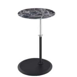Orbit - End Table With Height Adjustable Marble Textured Top - Black