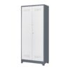 Metal Storage Cabinets, Cleaning Tool Cabinet With Locking Door, Tall Broom Tool Organizer, Large Storage Cabinet For Kitchen - Gray / White - Image 2