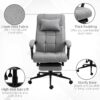 Vinsetto - Executive Linen-Feel Fabric Office Chair High Back Swivel Task Chair With Adjustable Height Upholstered Retractable Footrest, Headrest And Padded Armrest - Light Gray - Image 2