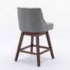Counter Height Swivel Barstools, 26'' H Seat Height Upholstered Bar Stools (Set of 2), Fabric - Gray - Image 6