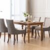 Ultra Side Dining Chair, Thickened Fabric Chairs With Neutrally Toned Solid Wood Legs, Bronze Nail Head, (Set of 2) - Beige / Patterned - Image 21