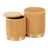 Marla - Contemporary Nesting Pleated Ottoman Set - Gold / Orange - Image 2