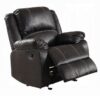 Zuriel - Synthetic Leather 3 Piece Living Room Recliner Set - Black - Image 4