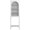 Metal Glass Door Display Storage Cabinet - 5 Tier Cube Bookshelf Storage Cabinet With 3 Adjustable Shelves For Kitchen, Dining Room, Living Room, Bathroom, Home Office - Antique White - Image 13