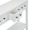 Rustic Entryway Console Table Long Sofa Table With Two Different Size Drawers And Bottom Shelf For Storage - Antique White - Image 20