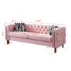 Chesterfield - Modern Tufted Velvet Living Room Sofa, 84.25''W Couch - Pink - Image 3