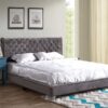 Elegant Tufted Upholstered Bed - Gray - Image 7