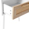 15.75" Rattan End Table With Drawer And Solid Wood Legs, Modern Nightstand, Side Table For Living Room, Bedroom - White - Image 14