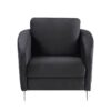 Sofia - Velvet Fabric Sofa Loveseat Chair Living Room (Set of 3) - Black - Image 6