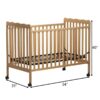 Crib 3 In 1 Convertible, Made Of Sustainable Pinewood, Non Toxic Finish, Comes With Locking Wheels, Wooden Nursery Furniture - Natural - Image 8