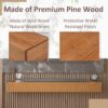 60'' Fireplace Mantel Wooden Wall Mounted Floating Shelf 8" Deep Solid Pine Wood - Natural - Image 3