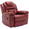 3 Pieces Recliner Sofa Sets Home Theater Seating Manual Recliner Chair With Center Console And Led Light Strip For Living Room - Wind Red - Image 24