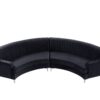 Velvet Curved Sofa - Black - Image 6