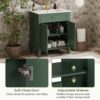Bathroom Vanity With Ceramic Basin, Soft Close Door And Adjustable Shelves - Green - Image 6