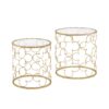 Flowie - Clear Glass Top Nesting Table - Gold - Image 4