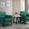 Hale - Velvet Armchairs And End Table Living Room (Set of 3) - Green - Image 5