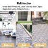 30 Piece Interlocking Deck Tiles Checker Pattern, Square Acacia Hardwood Outdoor Flooring For Patio, Bancony, Pool Side - Light Gray - Image 25