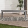 Modern Slat Top Solid Wood Patio Bench - Dark Brown - Image 5