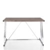 Chrome Writing Desk With Port In USB - Weathered Oak - Image 4