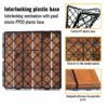 30 Piece Interlocking Deck Tiles Striped Pattern, Square Acacia Hardwood Outdoor Flooring For Patio, Bancony, Pool Side - Brown - Image 6
