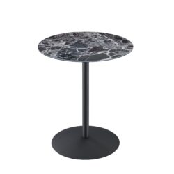 Circa - End Table With Marble Textured Top - Black