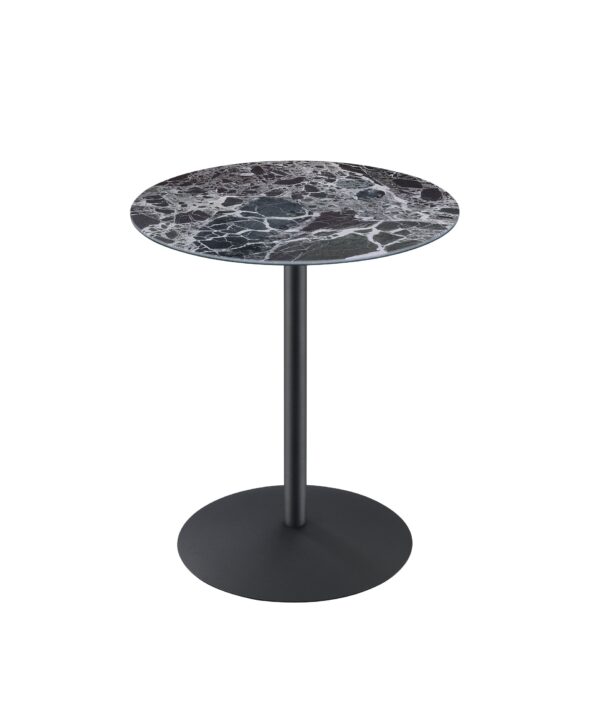 Circa - End Table With Marble Textured Top - Black