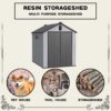 Modern Resin Plastic Storage Shed 6X8Ft For Backyard Garden Tool Storage - Black / Gray - Image 4