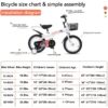 Fkznpj - 18" Sporty Kids Bike With Training Wheels And Stand Adjustable Saddle Suitable For Boys And Girls Aged 5 - 10 Years Tall Height 39 - 49" Available In A Variety Of Colors - White - Image 15