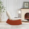 Modern Rocking Chair Recliner, Comfy Rocker Nursery Chair With Footrest, Accent Reading Chair, Upholstered Lounge Chair For Relaxing, Resting, Soft Padded Rocker For Indoor Living Room Bedroom - Orange - Image 21
