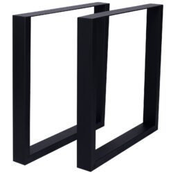 Square Table Legs 28X 24", Wide Metal Table Legs, Heavy Duty Steel Desk Legs Table Leg Dining Table Legs Coffee Desk Leg (Set of 2) - Black